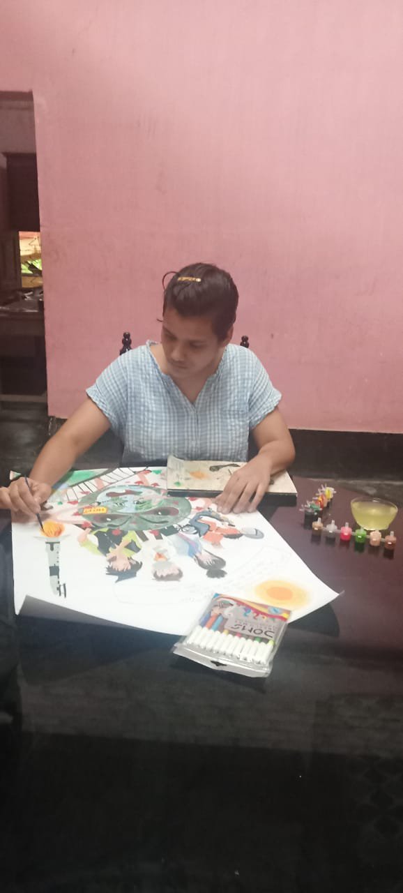 While conveying ideas in form of art.