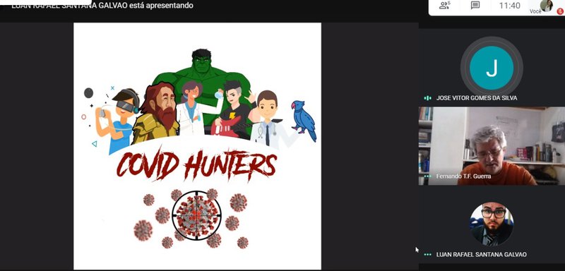 Mentoring today with the team covid hunters and mentor Fernando Guerra