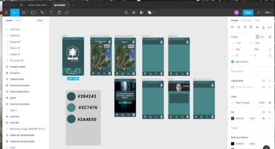 Desenvolvimento das telas para o aplicativo.