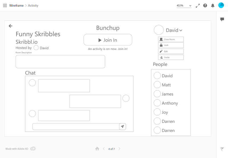 Wireframe v1.1 - Activity Page