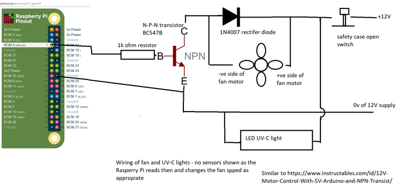 circuit diagram of the case electronics