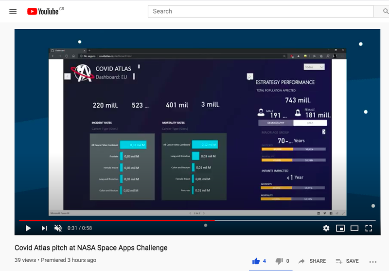 🛰️ COVID Atlas Pitch 🌎 @NASA Space Apps Global Challenge: https://youtu.be/iDqVJuF3UeE