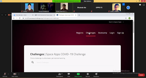 #SpaceApps #nasonepal ; Webinar on 'Covid-19 space challenge'