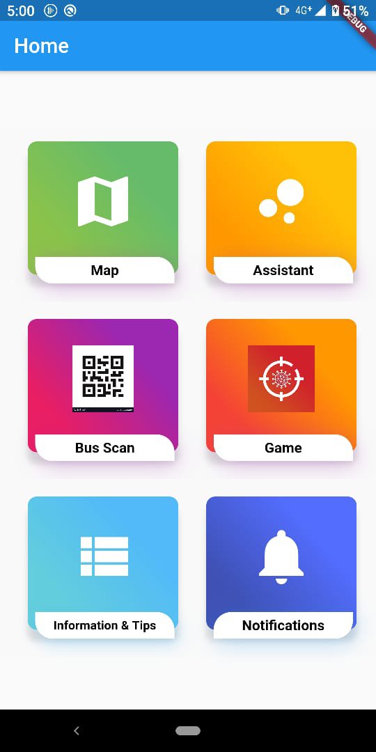 The home screen of our Multi-feature app!