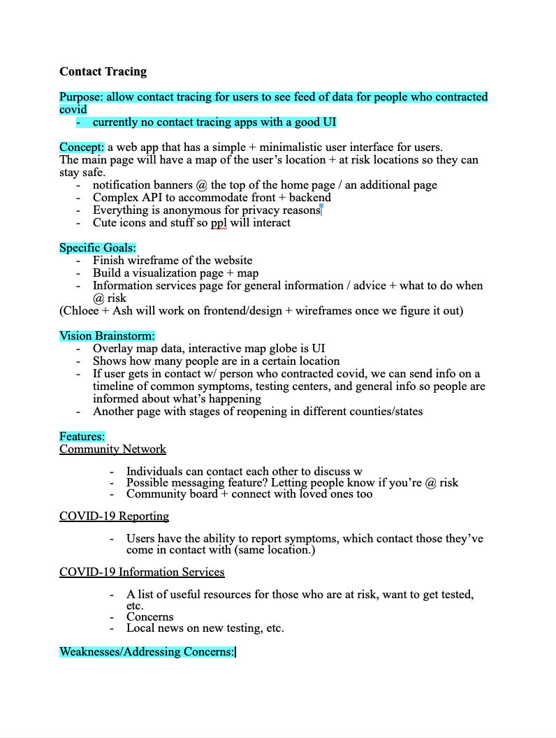 idea draft! we are currently focusing on ways to keep our community safe from COVID-19!