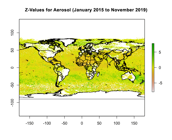 Here's a sneak peak of today's works. Animated Gif of a series of datasets analysed for Aerosol thickness compared throughout various years. #SpaceApps #CosmicScrutiny 