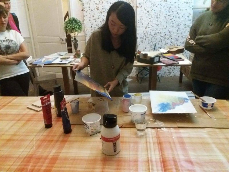 Working on painting the main part of this project.