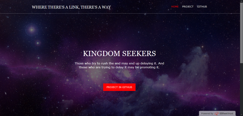 Project home page. To observe the solution proposed.