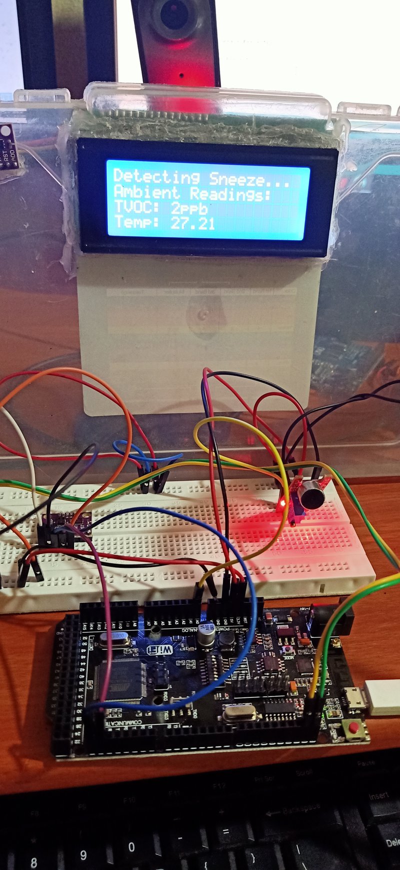 Incorporating Ambient Sensors (TVOC & Temp) while Detecting Sneeze