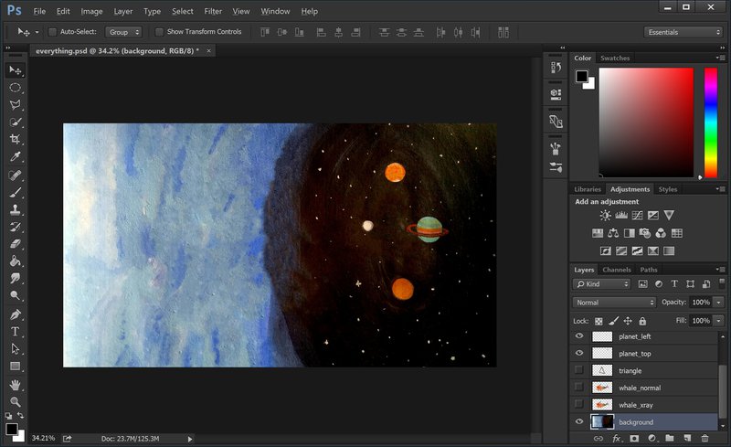 Lot's of cutting, cropping, and extracting to make the painting interactive!