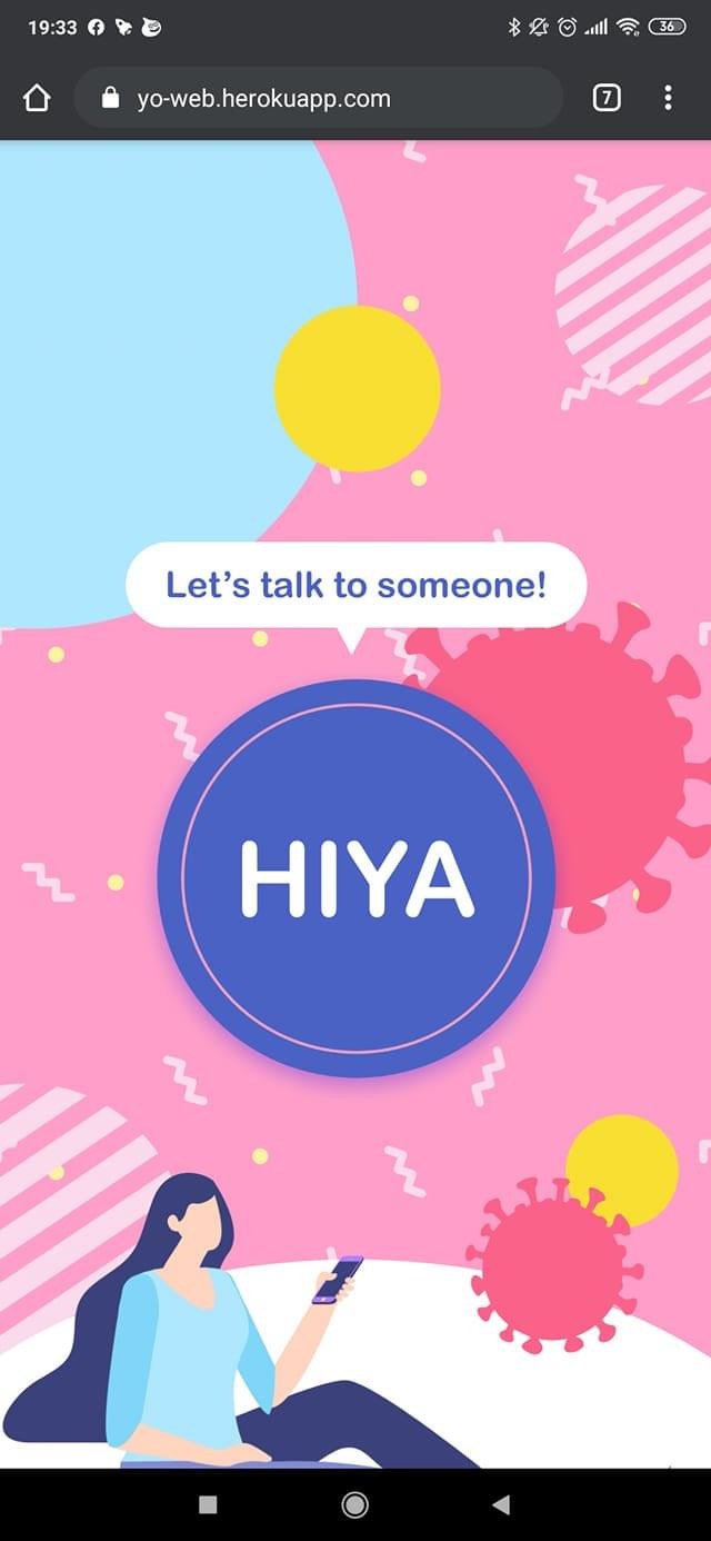 Top screen of HIYA app