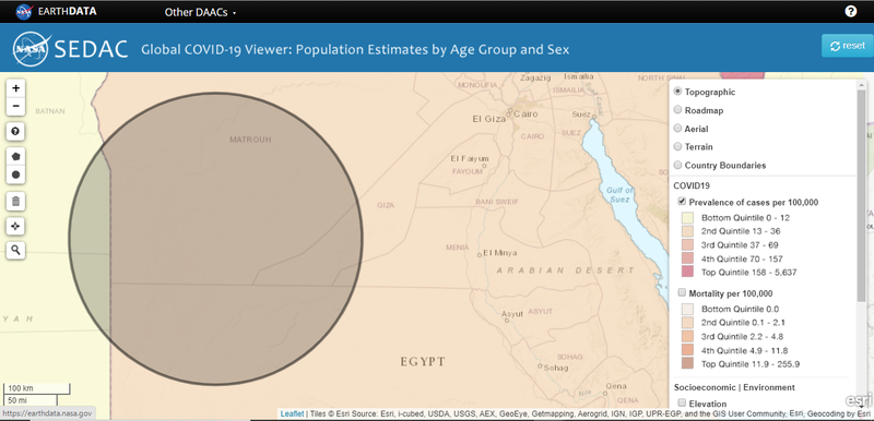We found a fantastic resource that has unlocked so many possibilities!...NASA tool "SEDAC" provides an interactive geographic representation of COVID-19 cases all around the globe.