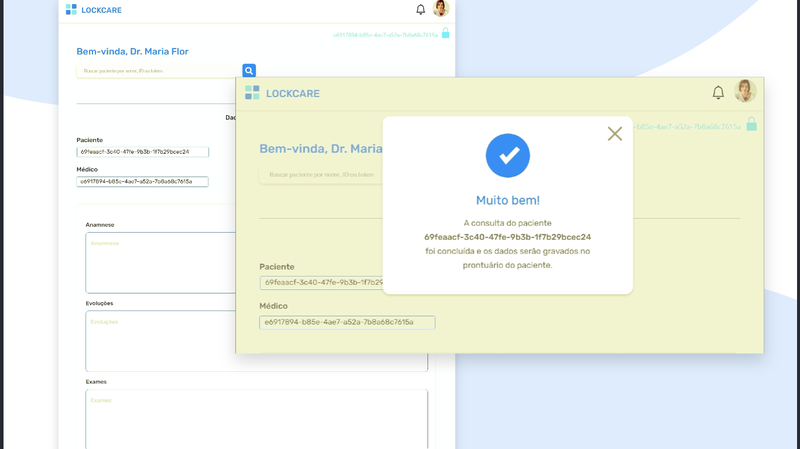 Appointment finished. Information is inserted into the blockchain.